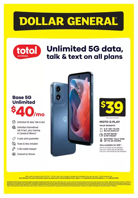 Dollar General catalogue in Hamburg NY | Great offer for bargain hunters | 2025-12-21T00:00:00.000Z - 2026-01-17T00:00:00.000Z