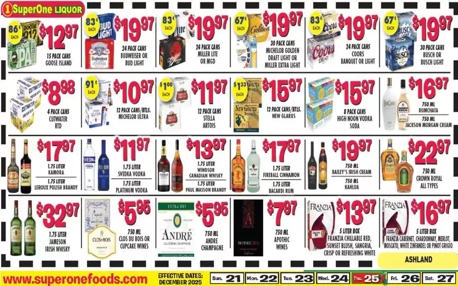 Super One Foods catalogue in Loomis CA | Liquor Ad Savings | 2025-12-12T00:00:00.000Z - 2025-12-27T00:00:00.000Z