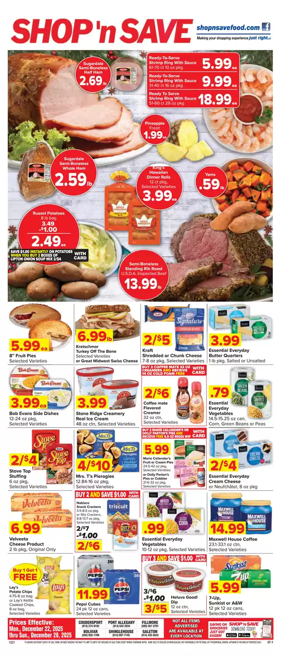Shop 'n Save catalogue in Worcester MA | Save now with our deals | 2025-12-22T00:00:00.000Z - 2025-12-28T00:00:00.000Z