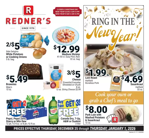 Redner's Warehouse catalogue in Aberdeen MD | On Sale December_25_S13 | 2025-12-25T00:00:00.000Z - 2026-01-01T00:00:00.000Z