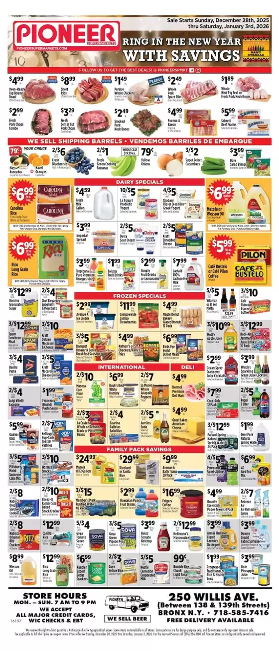 Pioneer Supermarkets catalogue in Easton MD | Save now with our deals | 2025-12-28T00:00:00.000Z - 2026-01-03T00:00:00.000Z