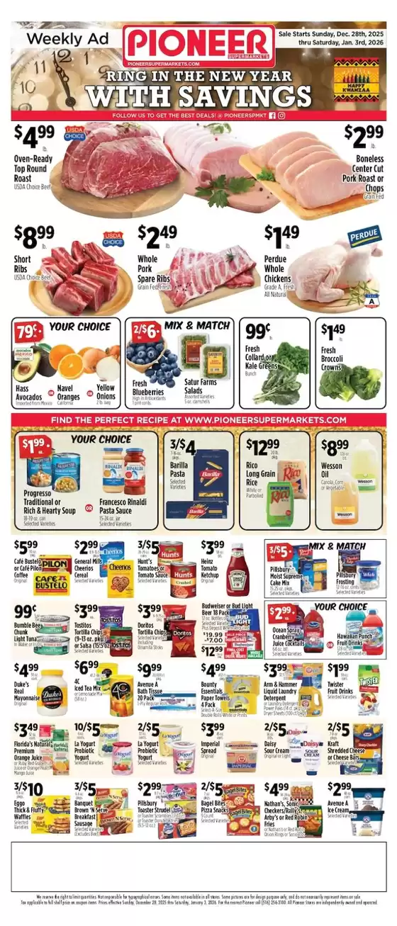 Pioneer Supermarkets catalogue in Easton MD | Offers for bargain hunters | 2025-12-28T00:00:00.000Z - 2026-01-03T00:00:00.000Z