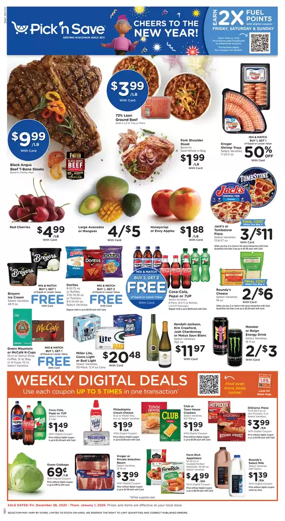 Pick'n Save catalogue in North Creek NY | Special offers for you | 2025-12-26T00:00:00.000Z - 2026-01-01T00:00:00.000Z