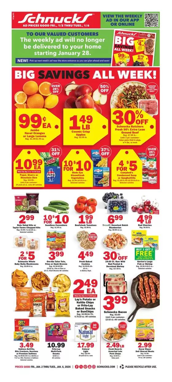 Schnucks catalogue in Long Beach CA | Top deals and discounts | 2026-01-02T00:00:00.000Z - 2026-01-06T00:00:00.000Z