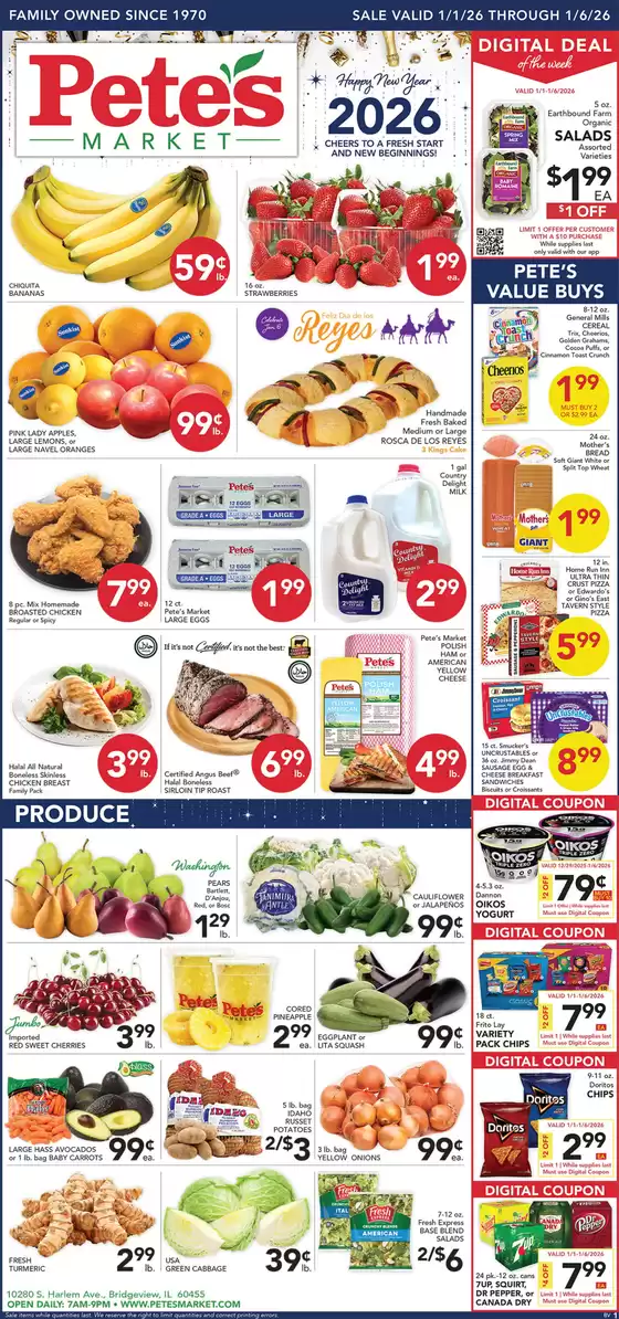 Pete's Fresh Market catalogue | Top deals and discounts | 2026-01-01T00:00:00.000Z - 2026-01-06T00:00:00.000Z