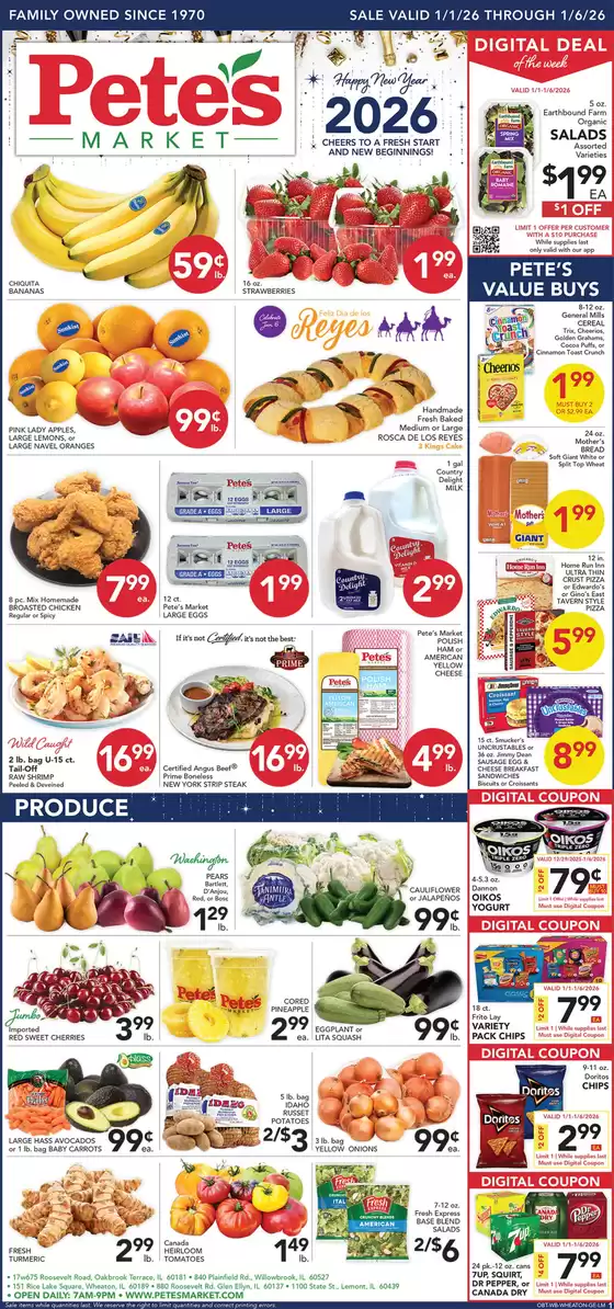 Pete's Fresh Market catalogue | Pete's Fresh Market weekly ad | 2026-01-01T00:00:00.000Z - 2026-01-06T00:00:00.000Z
