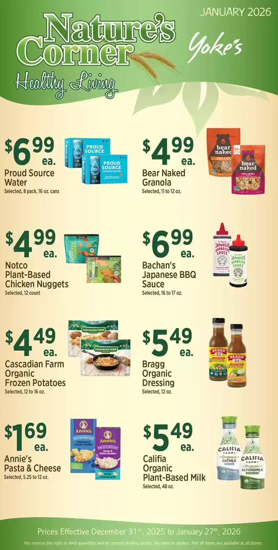 Yoke's Fresh Market  catalogue in Bridgeview IL | Yoke's Fresh Market Nature's Corner | 2025-12-31T00:00:00.000Z - 2026-01-27T00:00:00.000Z