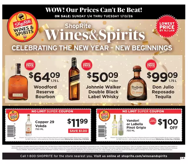 ShopRite catalogue | ShopRite Wine & Spirits - 1/4 | 2026-01-04T00:00:00.000Z - 2026-01-13T00:00:00.000Z
