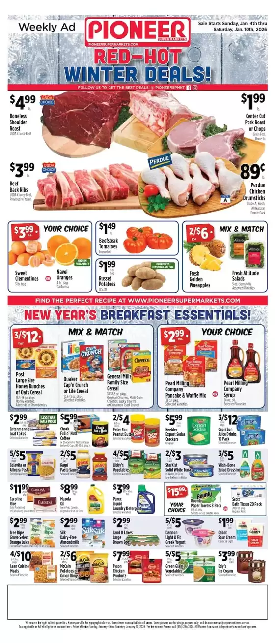 Pioneer Supermarkets catalogue | Current special promotions | 2026-01-04T00:00:00.000Z - 2026-01-10T00:00:00.000Z