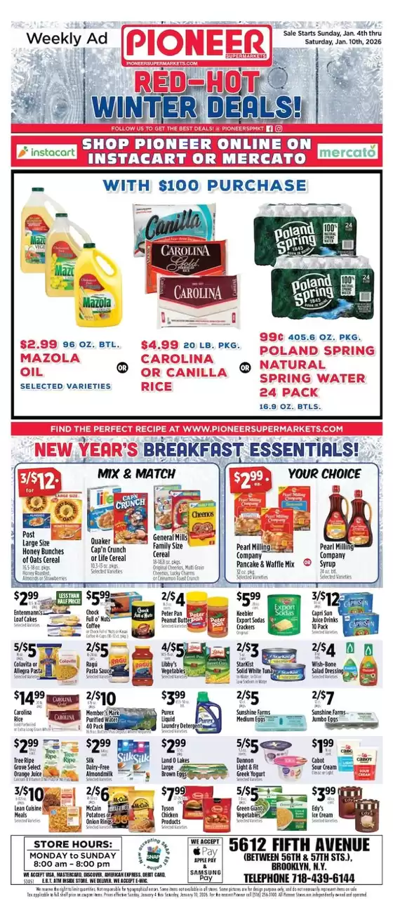 Pioneer Supermarkets catalogue | Great discounts on selected products | 2026-01-04T00:00:00.000Z - 2026-01-10T00:00:00.000Z