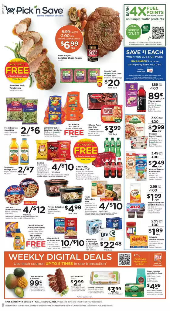 Pick'n Save catalogue in Appleton WI | Special offers for you | 2026-01-07T00:00:00.000Z - 2026-01-13T00:00:00.000Z