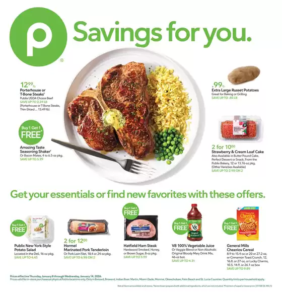 Publix catalogue in Gaithersburg MD | Current deals and offers | 2026-01-08T00:00:00.000Z - 2026-01-14T00:00:00.000Z