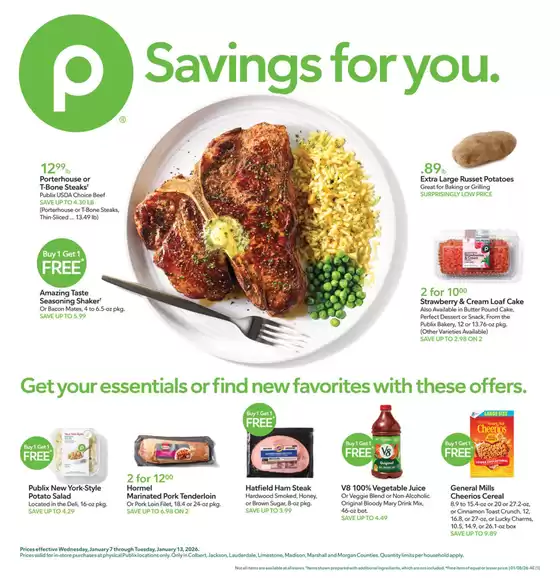 Publix catalogue in Vallejo CA | Exclusive deals and bargains | 2026-01-07T00:00:00.000Z - 2026-01-13T00:00:00.000Z