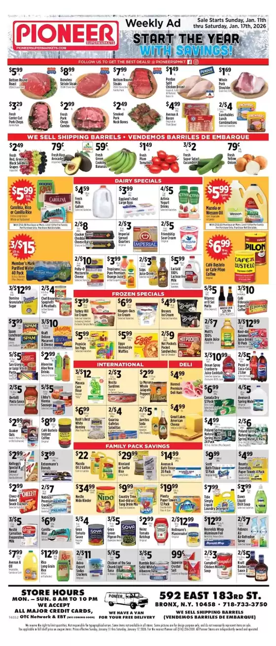 Pioneer Supermarkets catalogue in Spanaway WA | Great discounts on selected products | 2026-01-11T00:00:00.000Z - 2026-01-17T00:00:00.000Z