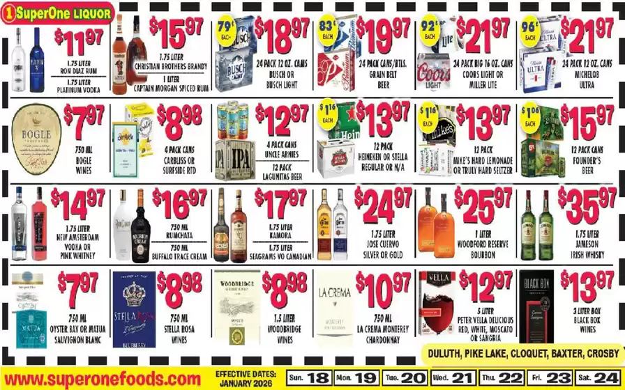 Super One Foods catalogue in Jackson KY | Liquor Ad Savings | 2026-01-01T00:00:00.000Z - 2026-01-24T00:00:00.000Z