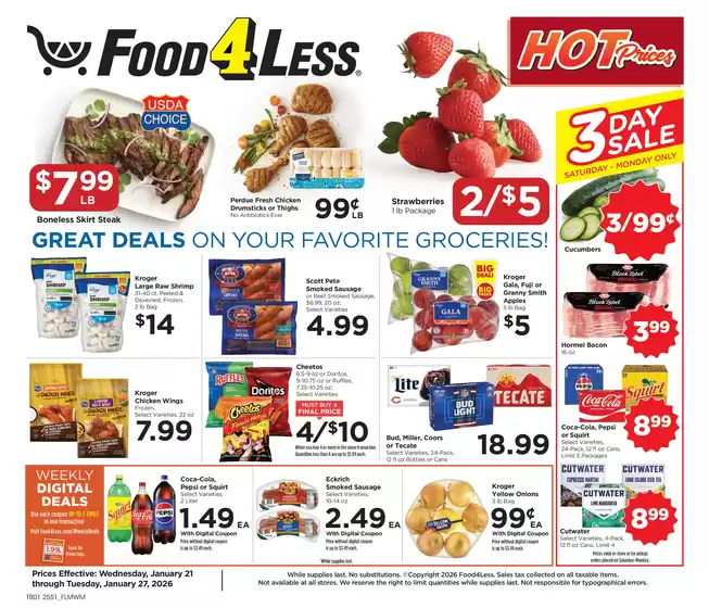 Food 4 Less catalogue | Attractive special offers for everyone | 2026-01-21T00:00:00.000Z - 2026-01-27T00:00:00.000Z