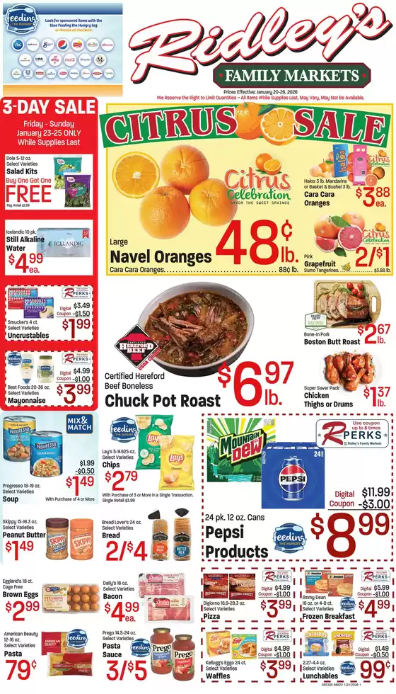 Ridley's Family Markets catalogue in Monessen PA | Top offers for all bargain hunters | 2026-01-20T00:00:00.000Z - 2026-01-26T00:00:00.000Z