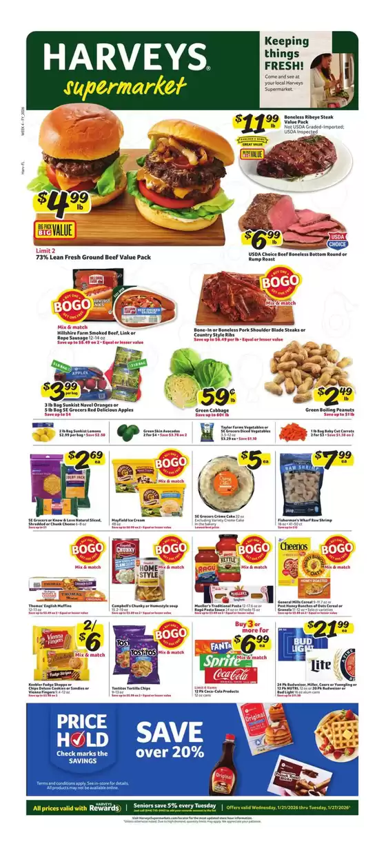 Harveys Supermarkets catalogue in Schertz TX | Offers for bargain hunters | 2026-01-21T00:00:00.000Z - 2026-01-27T00:00:00.000Z