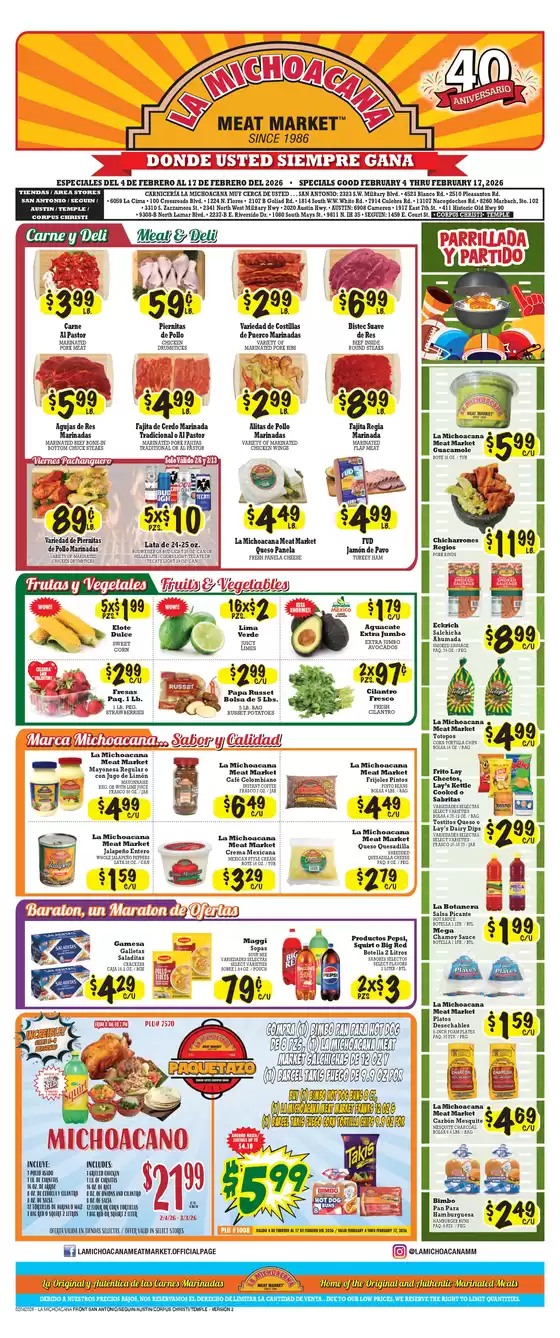 La Michoacana catalogue | La Michoacana Weekly ad | 2026-02-04T00:00:00.000Z - 2026-02-17T00:00:00.000Z