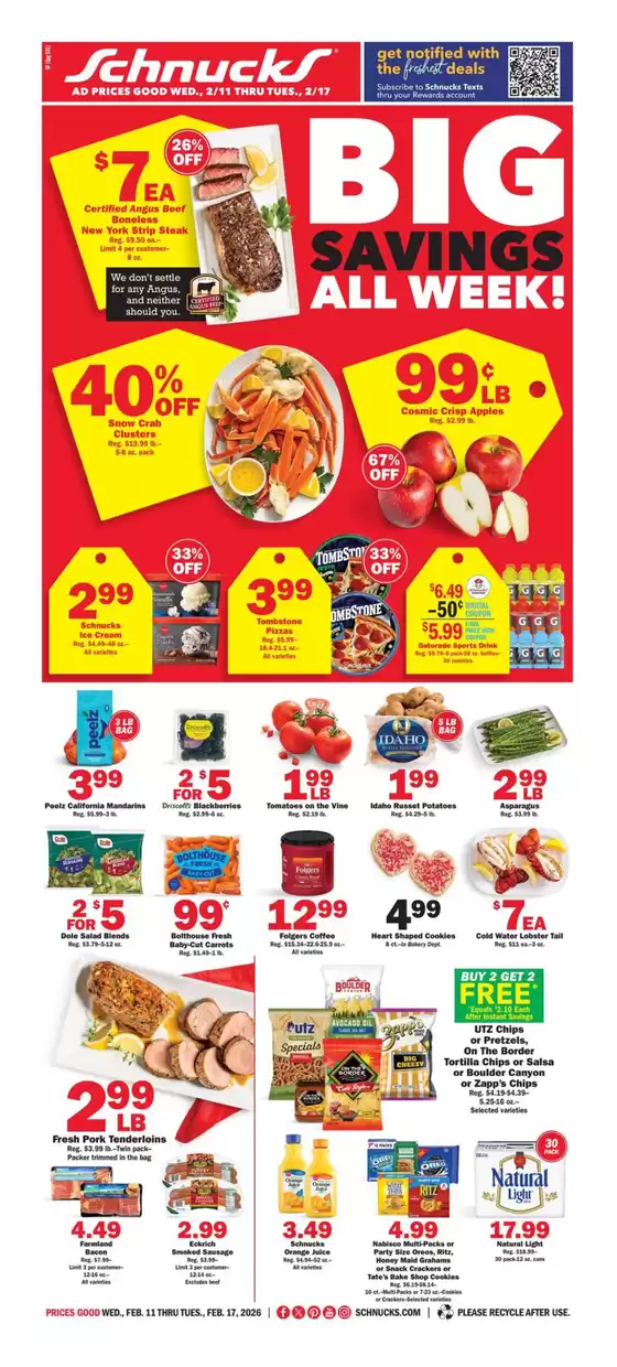 Schnucks catalogue | Our best bargains | 2026-02-11T00:00:00.000Z - 2026-02-17T00:00:00.000Z