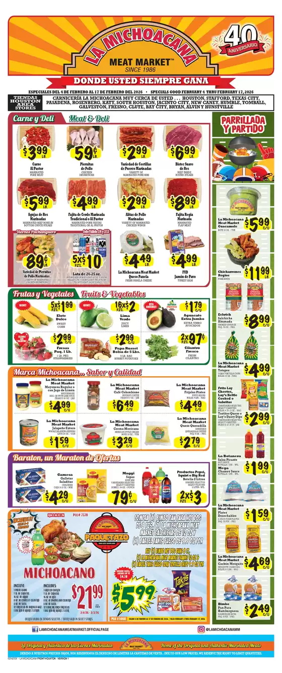 La Michoacana catalogue in Elizabethtown NC | Exclusive bargains | 2026-02-04T00:00:00.000Z - 2026-02-17T00:00:00.000Z