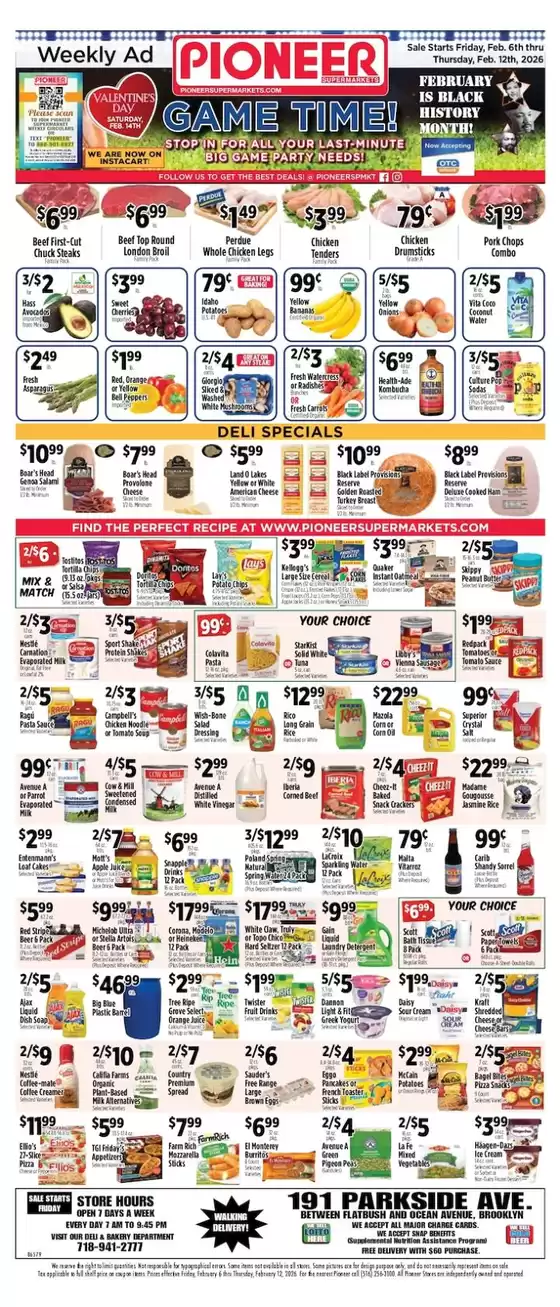 Pioneer Supermarkets catalogue in Holyoke MA | Top deals and discounts | 2026-02-06T00:00:00.000Z - 2026-02-12T00:00:00.000Z