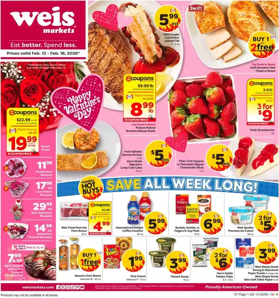 Weis Markets catalogue in Waterbury Center VT | Top offers for smart savers | 2026-02-12T00:00:00.000Z - 2026-02-18T00:00:00.000Z