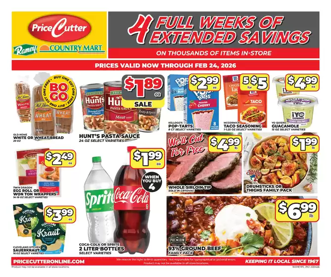 Price Cutter catalogue in New York | Save now with our deals | 2026-02-14T00:00:00.000Z - 2026-02-24T00:00:00.000Z