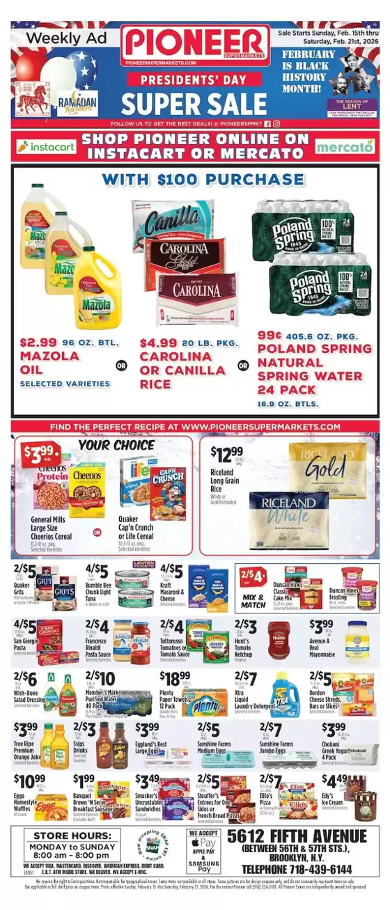 Pioneer Supermarkets catalogue in Atascadero CA | Discounts and promotions | 2026-02-15T00:00:00.000Z - 2026-02-21T00:00:00.000Z