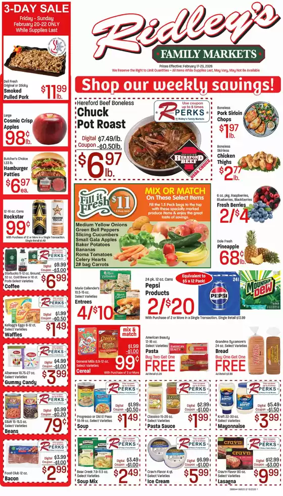 Ridley's Family Markets catalogue in Chino Hills CA | Top deals and discounts | 2026-02-17T00:00:00.000Z - 2026-02-23T00:00:00.000Z