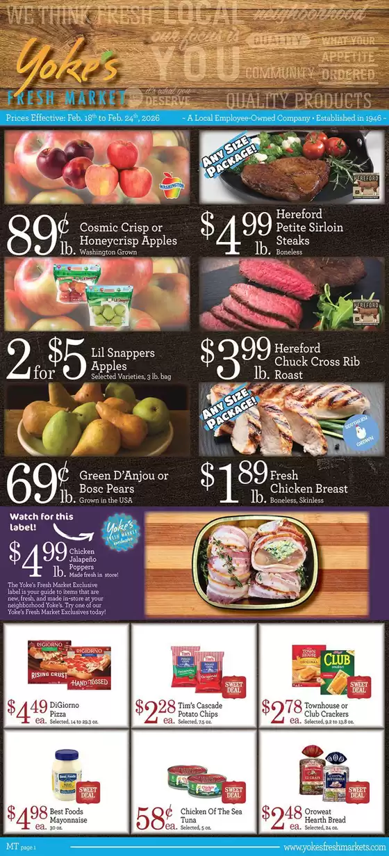 Yoke's Fresh Market  catalogue | Current bargains and offers | 2026-02-18T00:00:00.000Z - 2026-02-24T00:00:00.000Z