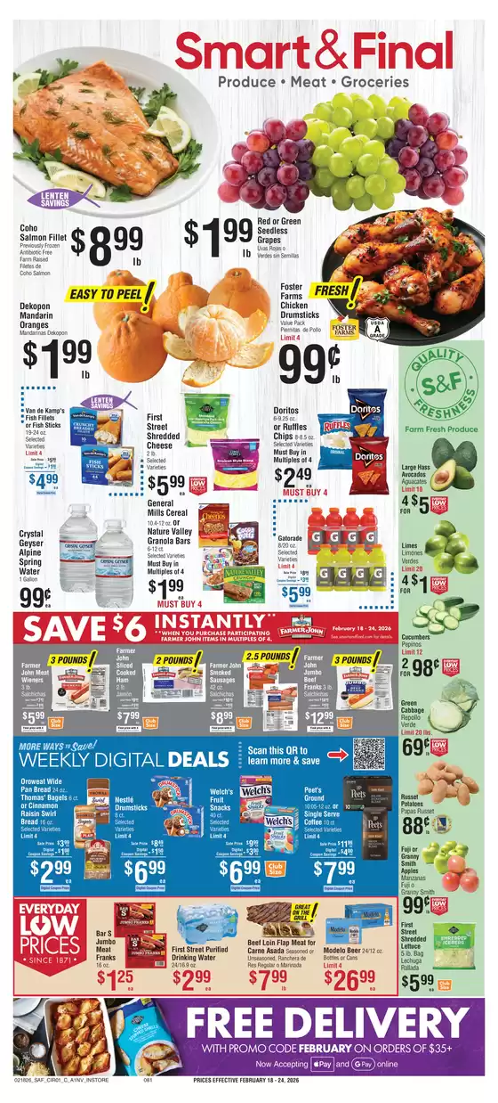 Smart & Final catalogue in Largo FL | Our best bargains | 2026-02-18T00:00:00.000Z - 2026-02-19T00:00:00.000Z