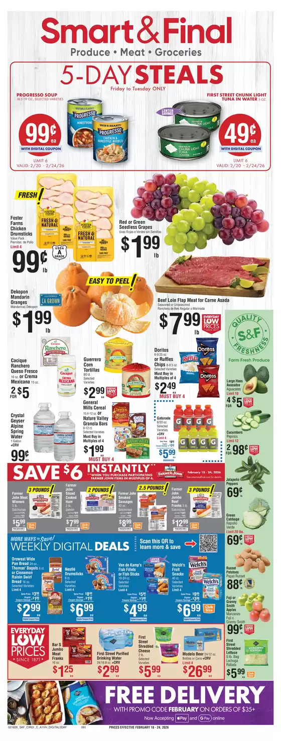 Smart & Final catalogue | Save now with our deals | 2026-02-20T00:00:00.000Z - 2026-02-24T00:00:00.000Z