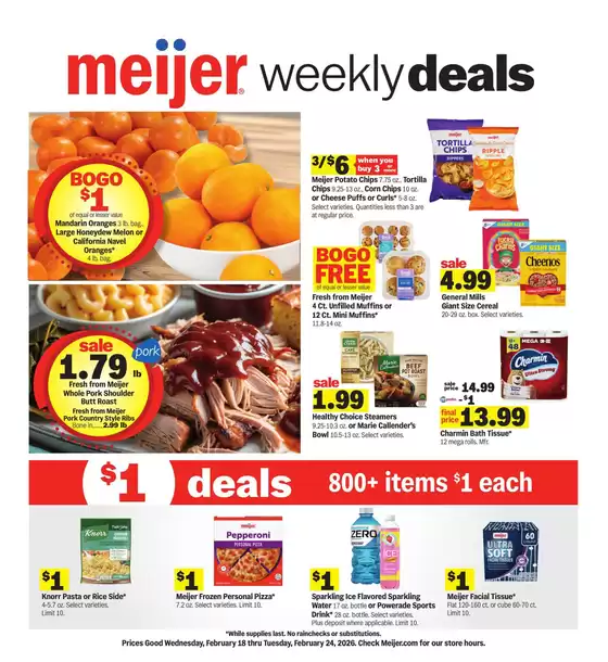 Meijer catalogue in Crocker MO | Attractive special offers for everyone | 2026-02-18T00:00:00.000Z - 2026-02-24T00:00:00.000Z
