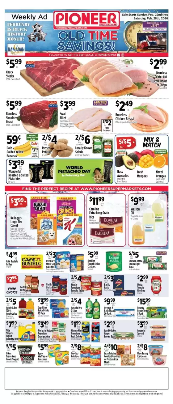 Pioneer Supermarkets catalogue in Oceanside CA | New offers to discover | 2026-02-22T00:00:00.000Z - 2026-02-28T00:00:00.000Z