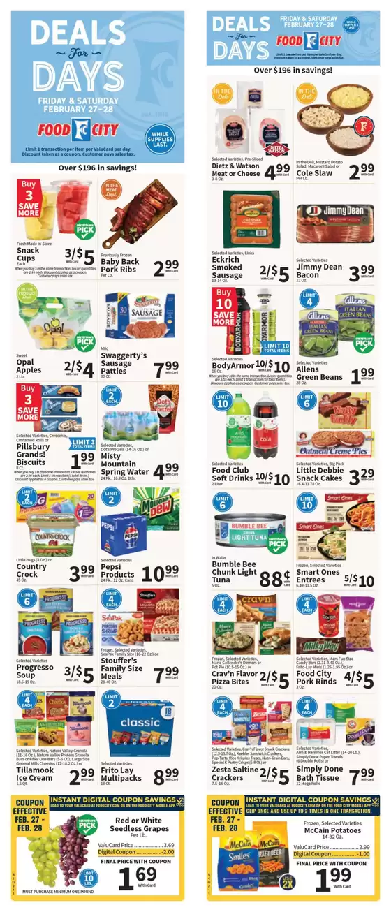 Food City catalogue in Andalusia PA | Food City Weekly ad | 2026-02-25T00:00:00.000Z - 2026-03-03T00:00:00.000Z