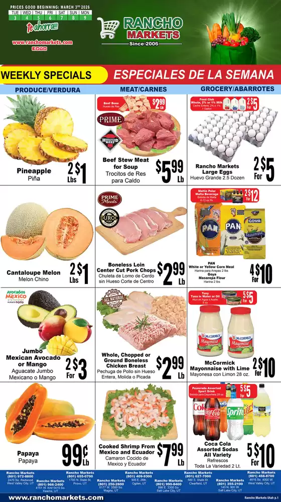 Rancho Markets catalogue in Ferris TX | Rancho Markets weekly ad | 2026-03-03T00:00:00.000Z - 2026-03-09T00:00:00.000Z