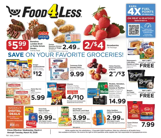 Food 4 Less catalogue in Ferris TX | Current deals and offers | 2026-03-04T00:00:00.000Z - 2026-03-10T00:00:00.000Z