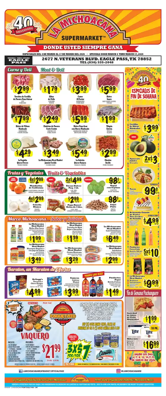 La Michoacana catalogue in Houston TX | Our best offers for you | 2026-03-04T00:00:00.000Z - 2026-03-31T00:00:00.000Z