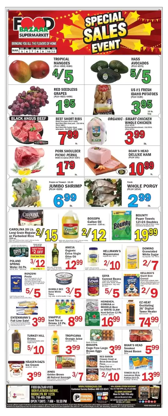 Food Bazaar catalogue in New Caney TX | Top deals and discounts | 2026-03-05T00:00:00.000Z - 2026-03-11T00:00:00.000Z