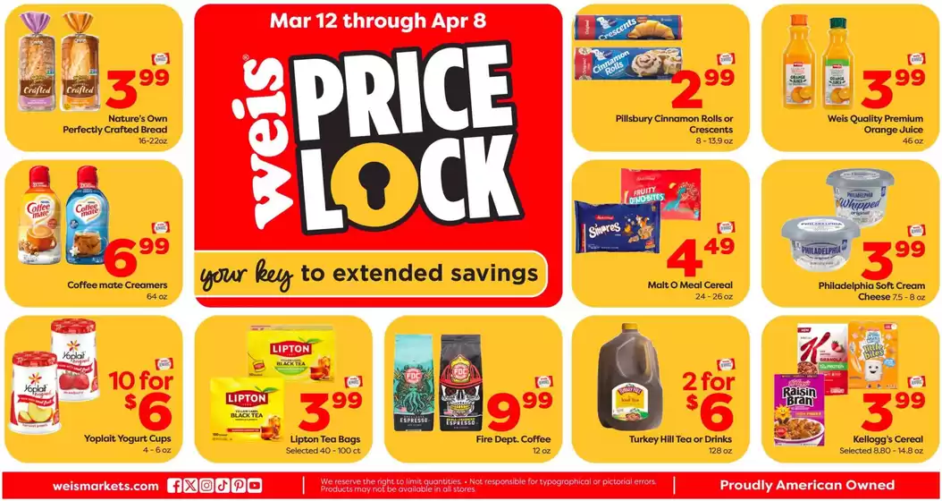 Weis Markets catalogue in Kings Park NY | Wide range of offers | 2026-03-12T00:00:00.000Z - 2026-04-08T00:00:00.000Z