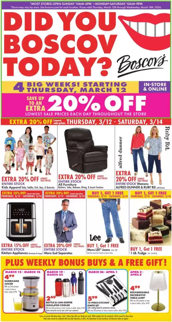 Boscov's catalogue in Whitehouse Station NJ | Weekly Ads Boscov's | 2026-03-12T00:00:00.000Z - 2026-03-18T00:00:00.000Z