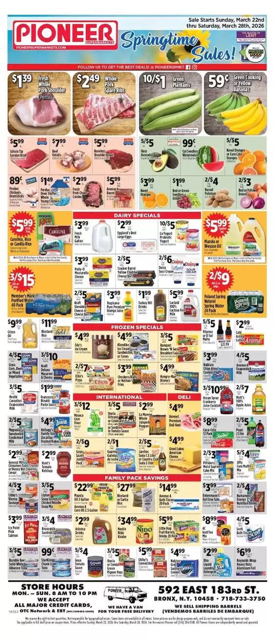 Pioneer Supermarkets catalogue in Pelham NY | Top deals for all customers | 2026-03-22T00:00:00.000Z - 2026-03-28T00:00:00.000Z
