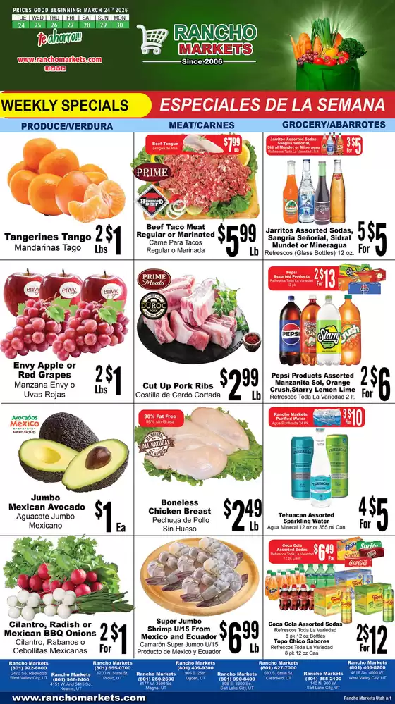 Rancho Markets catalogue in Salt Lake City UT | Rancho Markets weekly ad | 2026-03-24T00:00:00.000Z - 2026-03-30T00:00:00.000Z