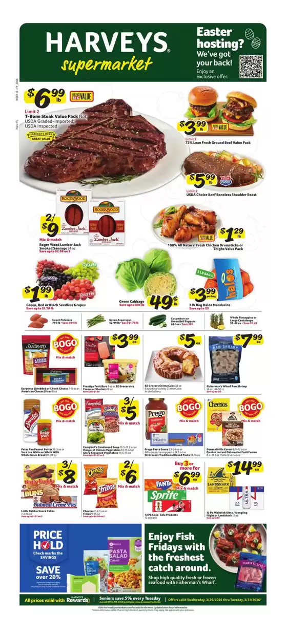 Harveys Supermarkets catalogue in Jacksonville FL | Exclusive bargains | 2026-03-25T00:00:00.000Z - 2026-03-31T00:00:00.000Z