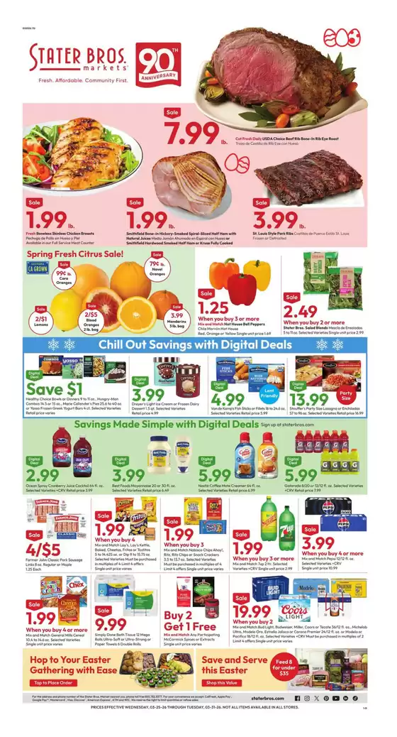 Stater Bros catalogue in Torrance CA | Offers for bargain hunters | 2026-03-25T00:00:00.000Z - 2026-03-31T00:00:00.000Z