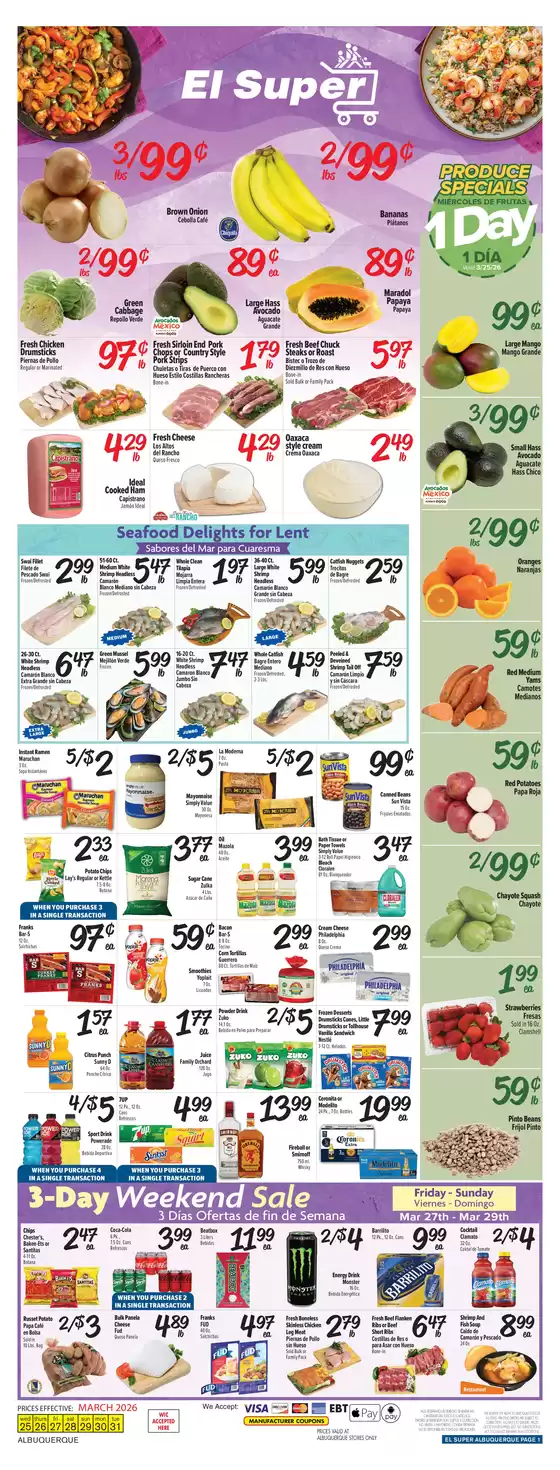El Super catalogue in Albuquerque NM | Weekly Ad Savings (03/25/26 - 03/31/26) | 2026-03-25T00:00:00.000Z - 2026-03-31T00:00:00.000Z