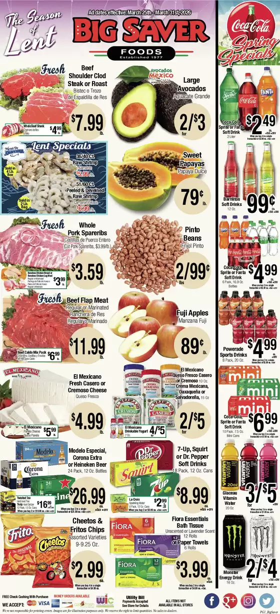 Big Saver Foods catalogue in Pico Rivera CA | Big Saver Foods Weekly Special | 2026-03-25T00:00:00.000Z - 2026-03-31T00:00:00.000Z