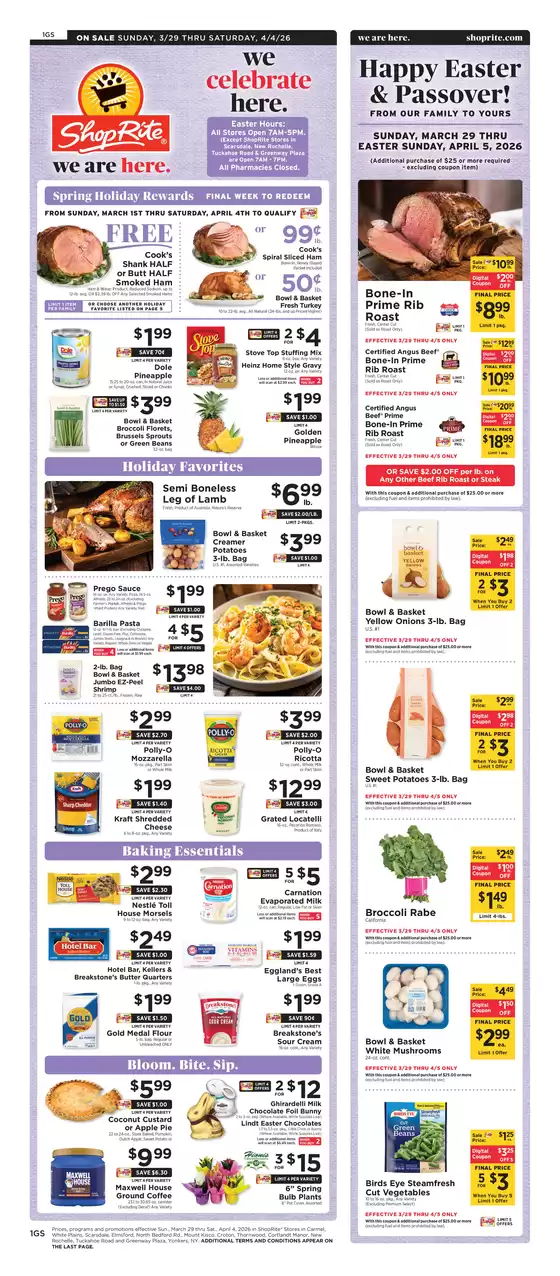 ShopRite catalogue in Yonkers NY | Week of 03/29 | 2026-03-26T00:00:00.000Z - 2026-04-04T00:00:00.000Z