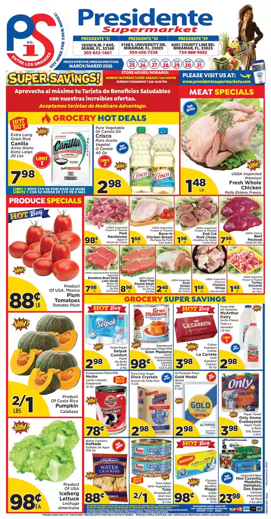 Presidente catalogue in Hollywood FL | Top deals for all customers | 2026-03-25T00:00:00.000Z - 2026-03-31T00:00:00.000Z